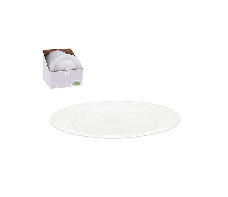 Set de farfurii reutilizabile EH 4 bucăți - 23 cm transparente (49663)