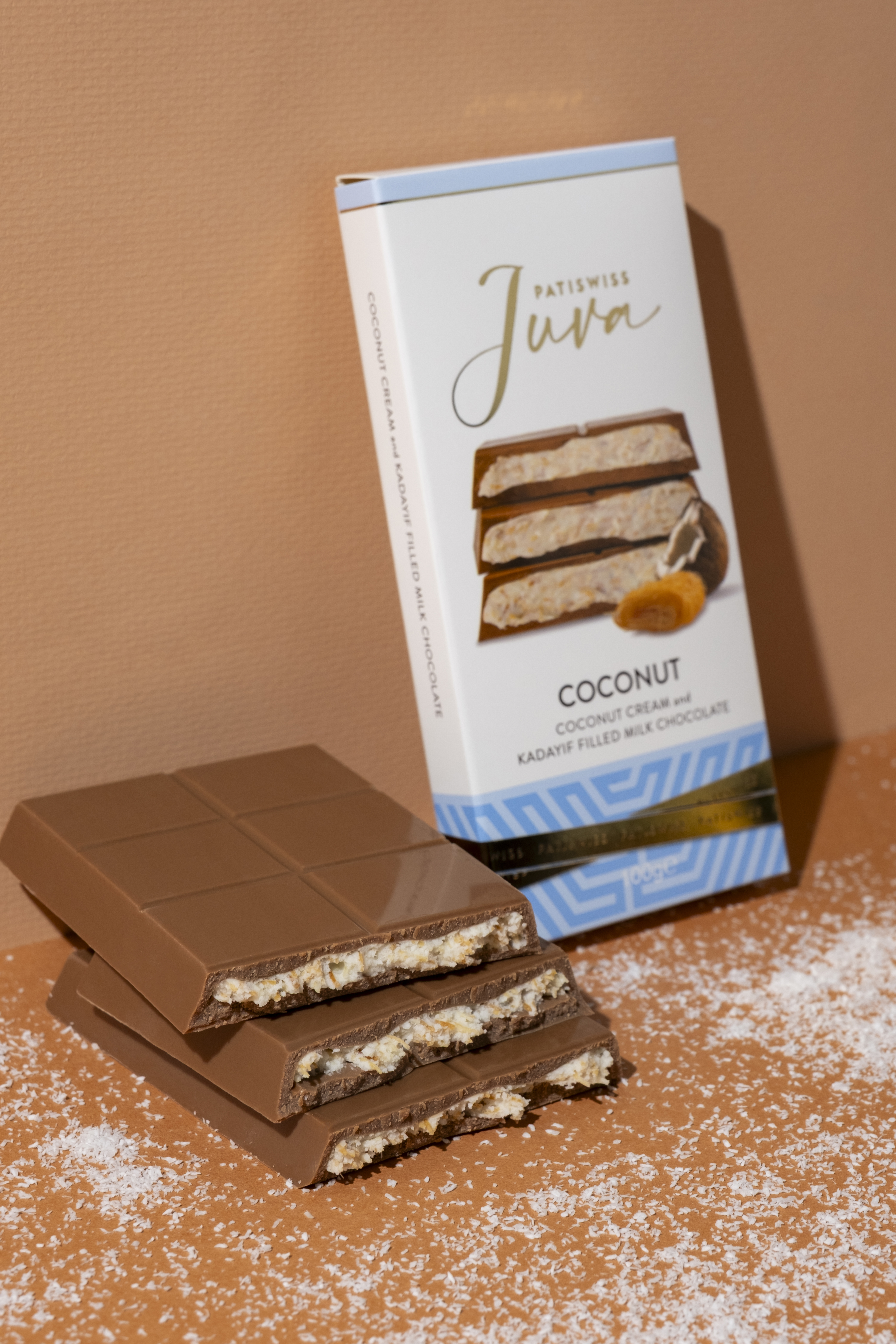Ciocolată Patiswiss Dubai cu Cocos si Knafeh, 100g