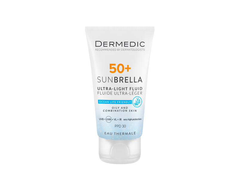 Dermedic sunbrella fluid protectie solara SPF50 ten gras/mixt 40ml