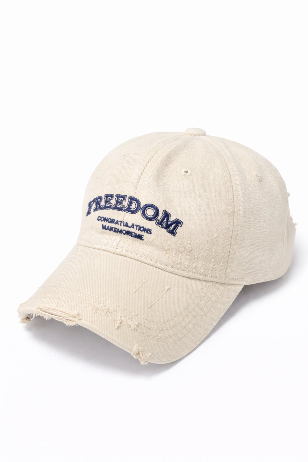 Șapcă denim bej tip vintage „Freedom” – stil casual