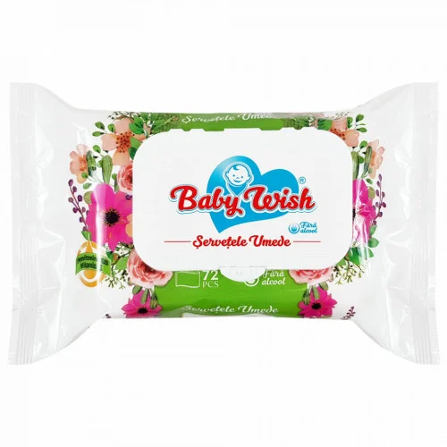 Baby Wish Servetele Umede cu Capac 72buc