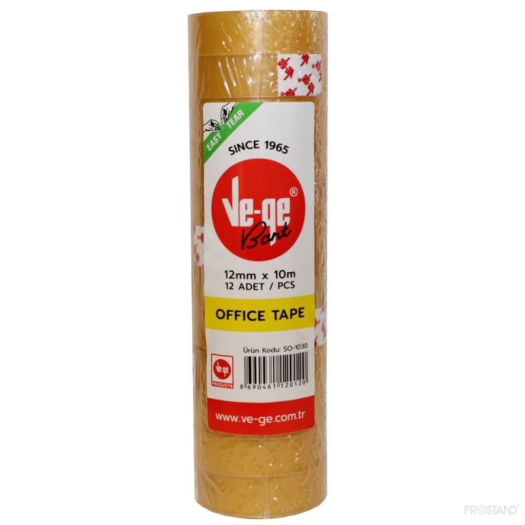 Banda adeziva (scotch) VE-GE  12mm*10m*40mc  SO-1030  set 12 role