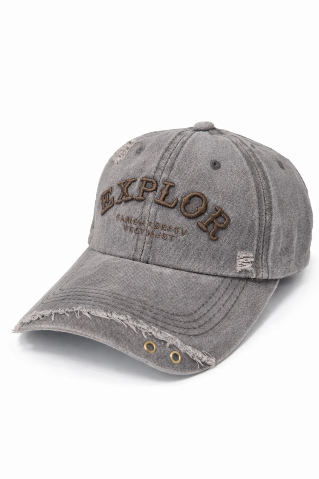 Șapcă maro vintage „EXPLOR” – stil distressed
