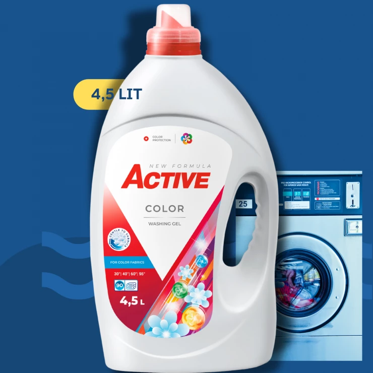 Detergent lichid Active Color (rufe colorate) 4,5Lit