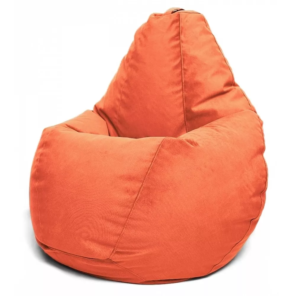 Fotoliu BeanBag din velur Maserrati, marimea "L" culoarea oranj
