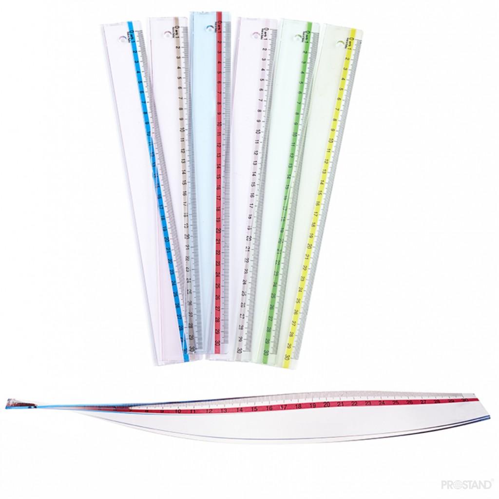 Rigla plastic 30cm 004/6004  ARK color transparent flexibil  /24