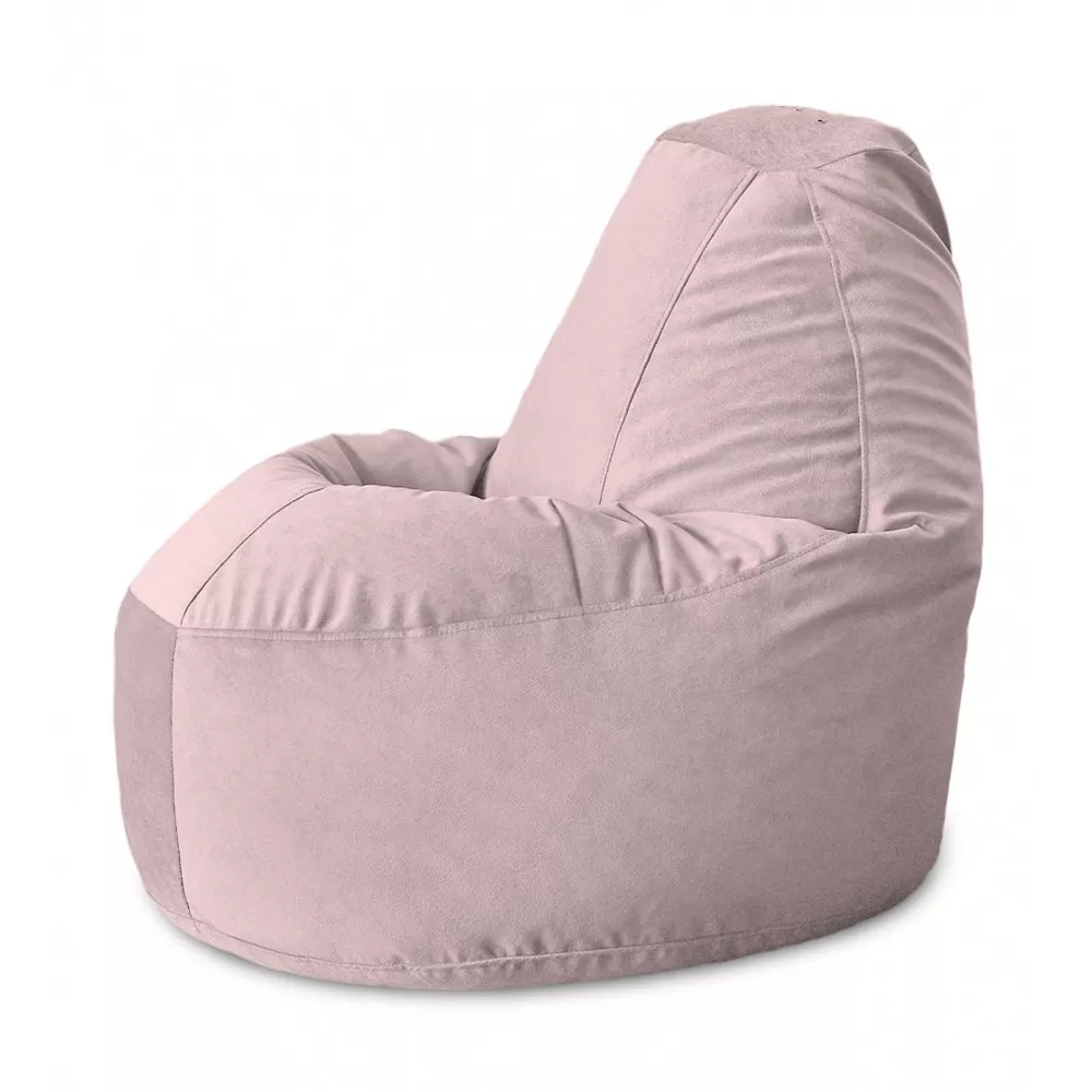 Fotoliu Bean Bag Lux din velur, culoare roz pudra