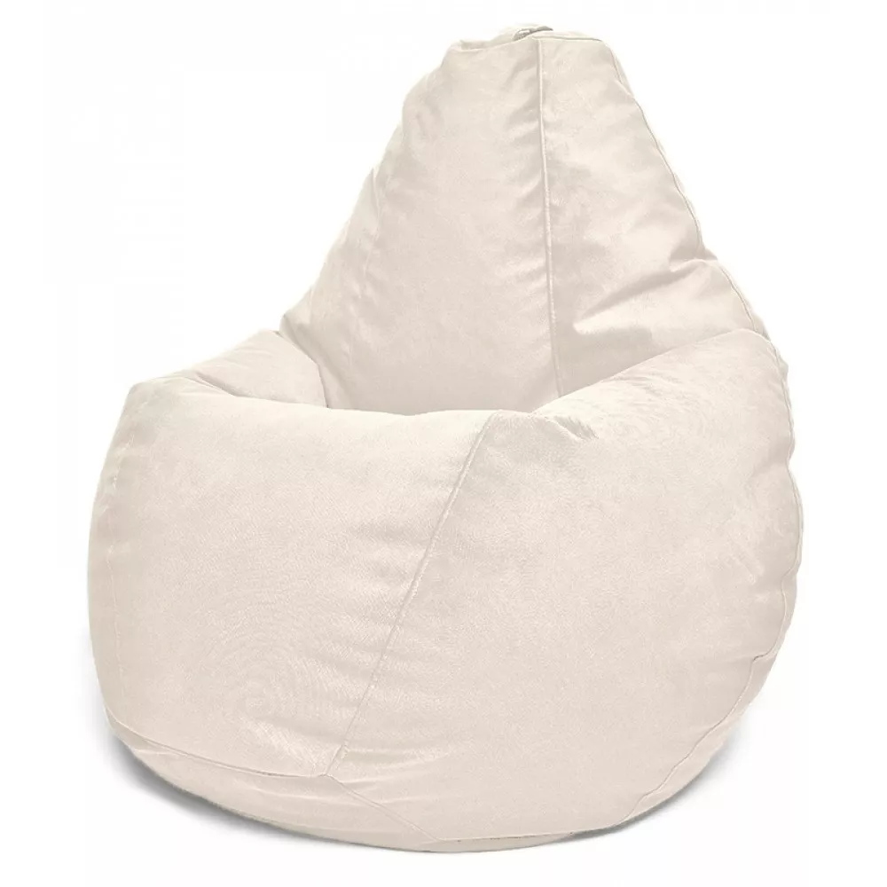 Fotoliu BeanBag din velur Maserrati, marimea "L" culoare vanil