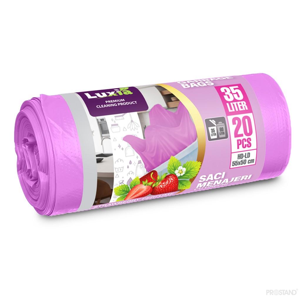 LUXIA Pungi p/u gunoi cu urechi 35 L 20 buc. cu aroma capsuni LUX-4015  /45