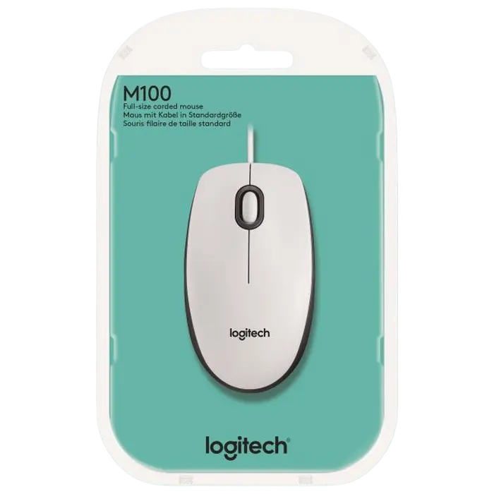 Mouse Logitech M100, Alb