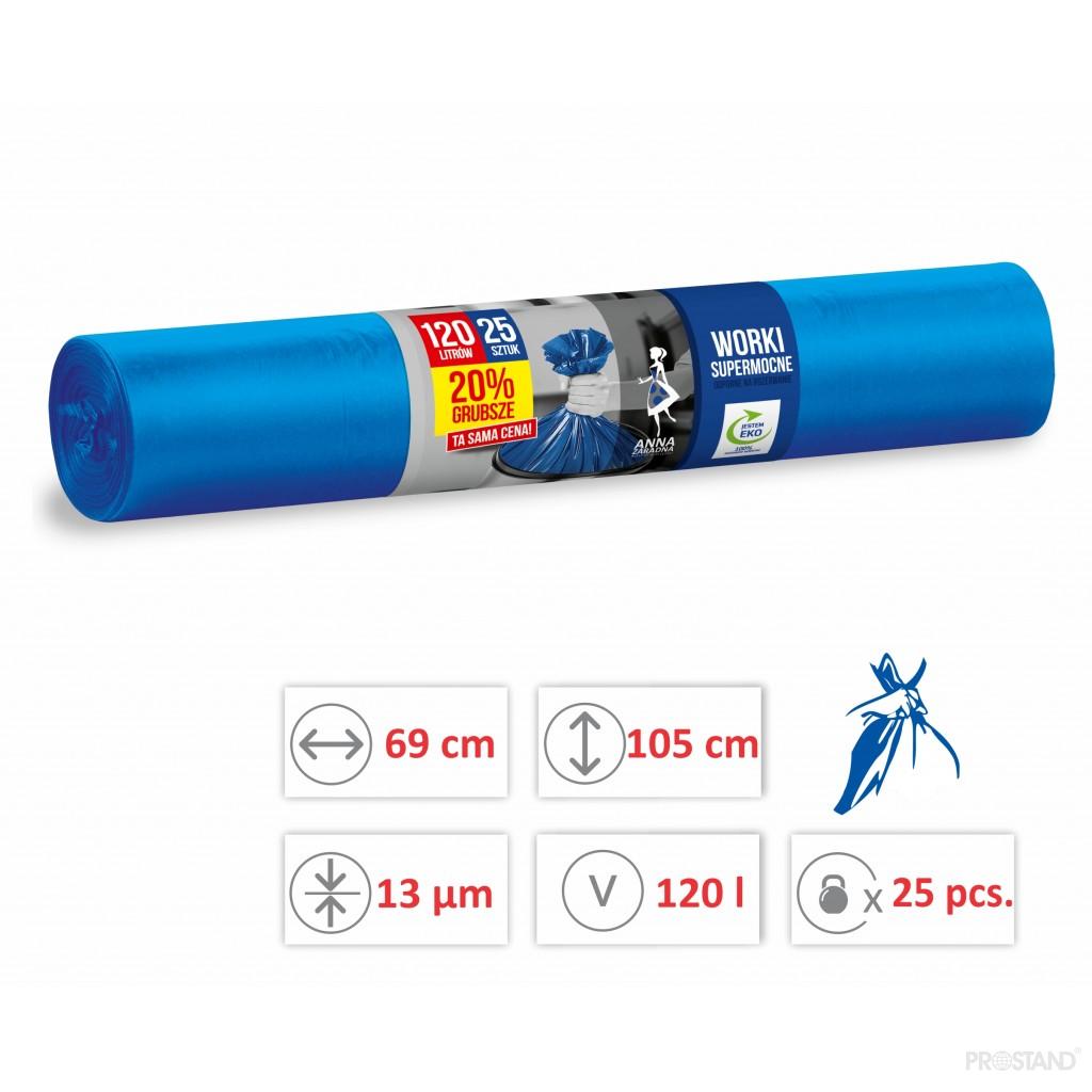 Pungi p/u gunoi 120 L. 25 buc. WNS-5550 AZ albastre