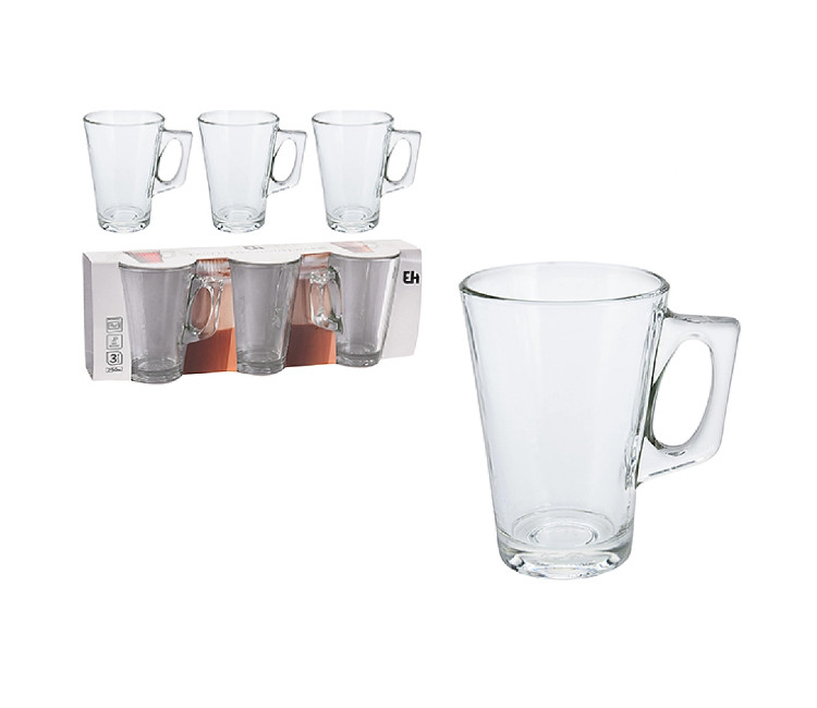 Set 3 căni din sticlă EH - 250ml (16142)