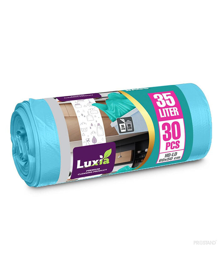 LUXIA Pungi p/u gunoi cu urechi 35 L 22 buc. cu aroma tropic (blue) LUX-4100  /25