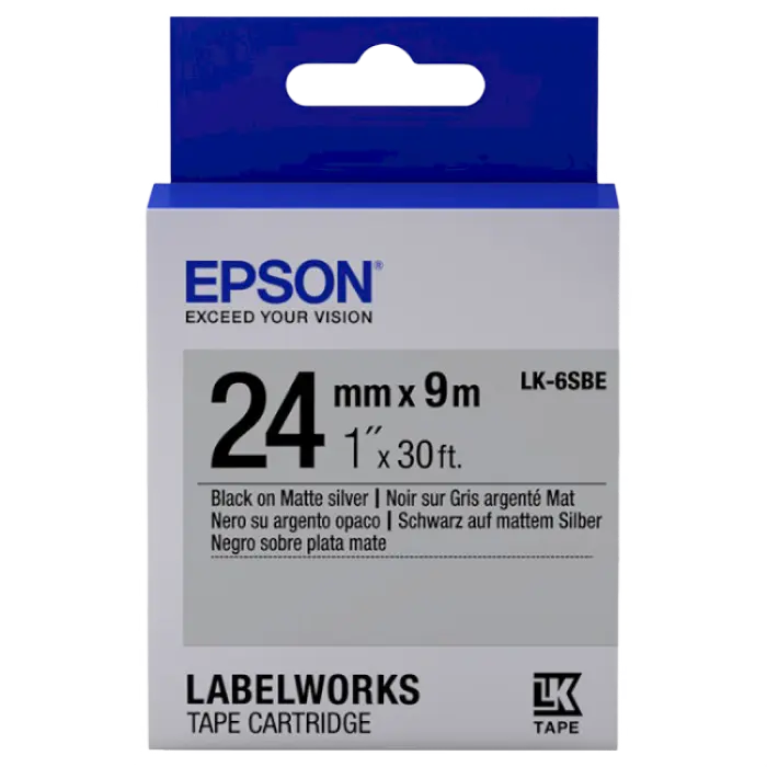 Cartuş de bandă Epson LK-6SBE, 24 mm x 9 m