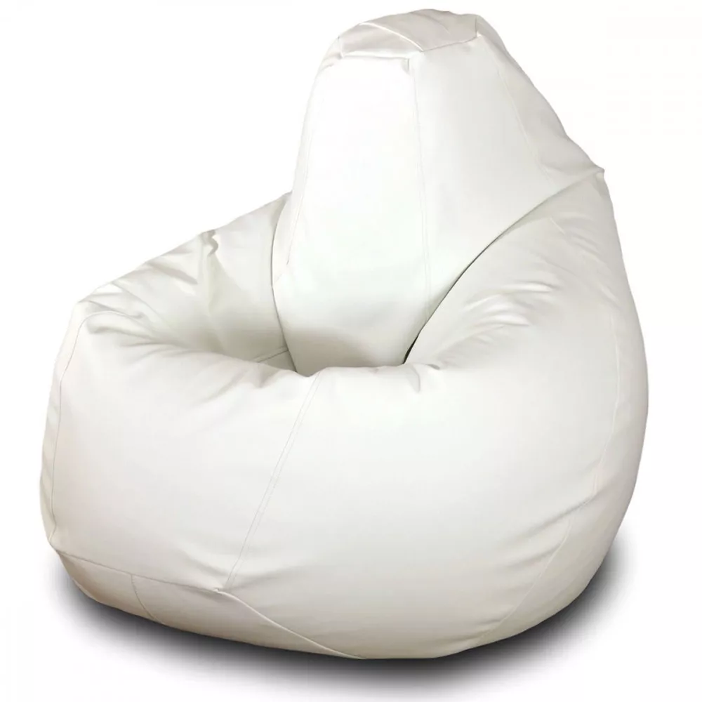 Fotoliu Bean Bag pară mărimea L din ecopiele MAX culoarea albă