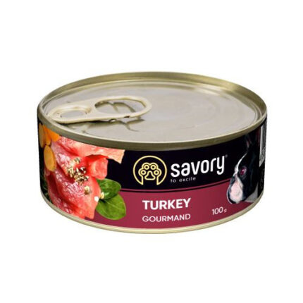 Savory Dog Adult Gourmand turkey 100g, hrană umedă cu curcan pentru câini