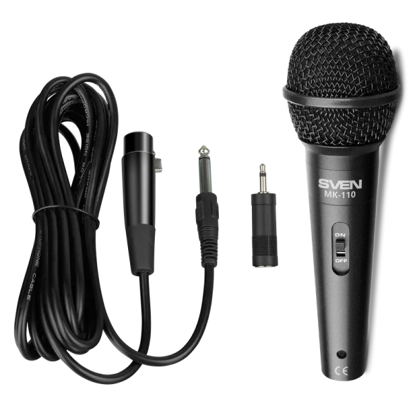 Microfon Karaoke SVEN MK-110, Cu fir, Negru