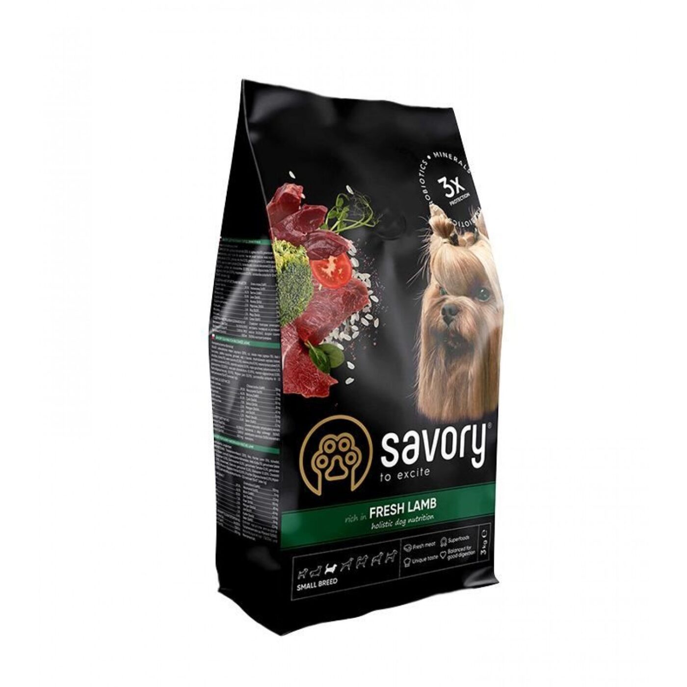 Savory Small Breeds rich in Fresh Lamb 3KG, hrană uscată cu miel pentru câini de talie mică