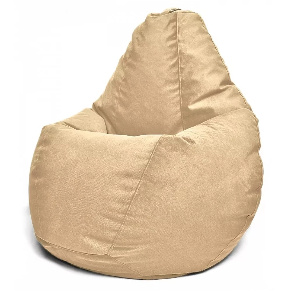 Fotoliu BeanBag din velur Maserrati, marimea "L" culoare capucino