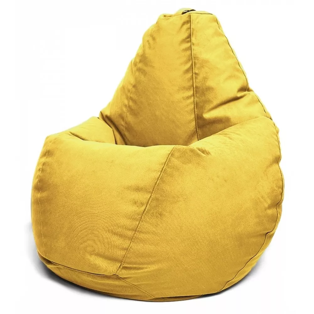 Fotoliu BeanBag din velur Maserrati, marimea "L" culoarea galbena