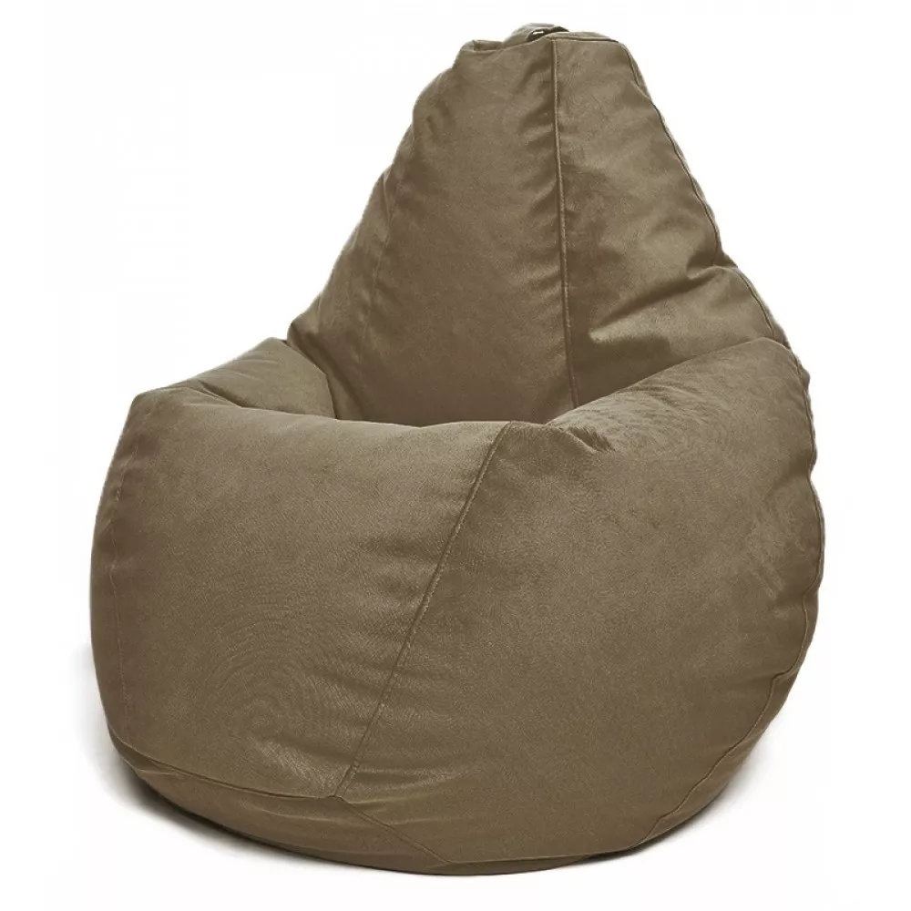Fotoliu BeanBag din velur Maserrati, marimea "L" culoare latte