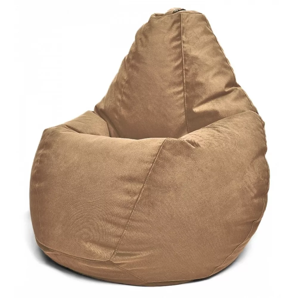 Fotoliu BeanBag din velur Maserrati, marimea "L" culoare cafea
