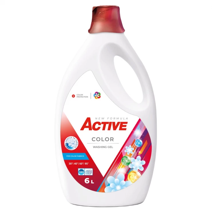 Detergent lichid Active Color (rufe colorate) 6Lit