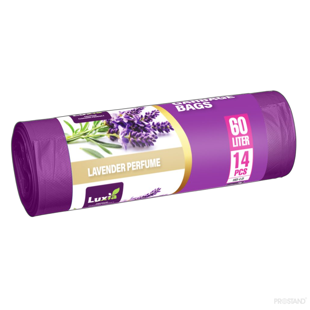 LUXIA Pungi p/u gunoi cu urechi 60 L 14 buc. cu aroma lavanda (violet) LUX-4077  /30