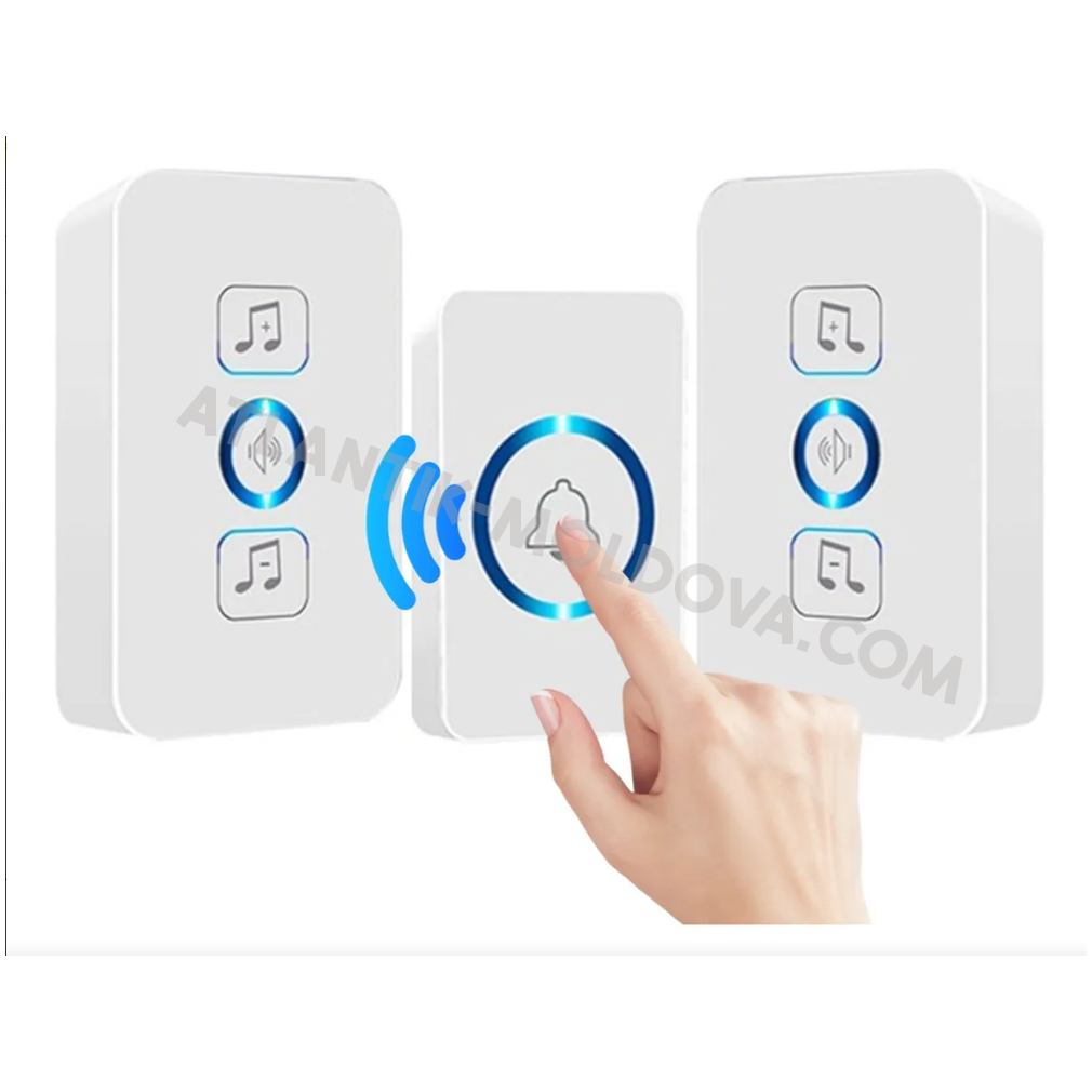 Sonerie fără fir Wi-Fi + 2 receptoare