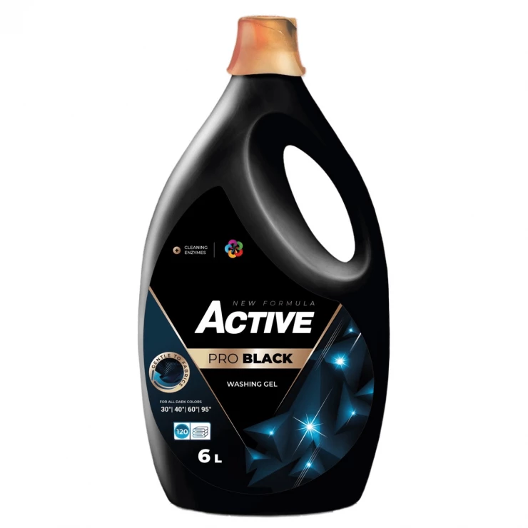 Detergent Gel Active, PRO Black, 6 kg