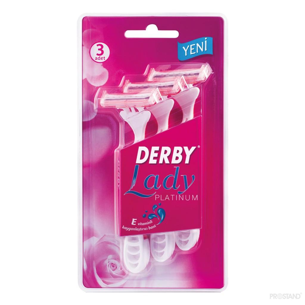 DERBY LADY PLATINUM Aparat p/u ras de unica folosinta 2 lame 3 buc blister /103020301