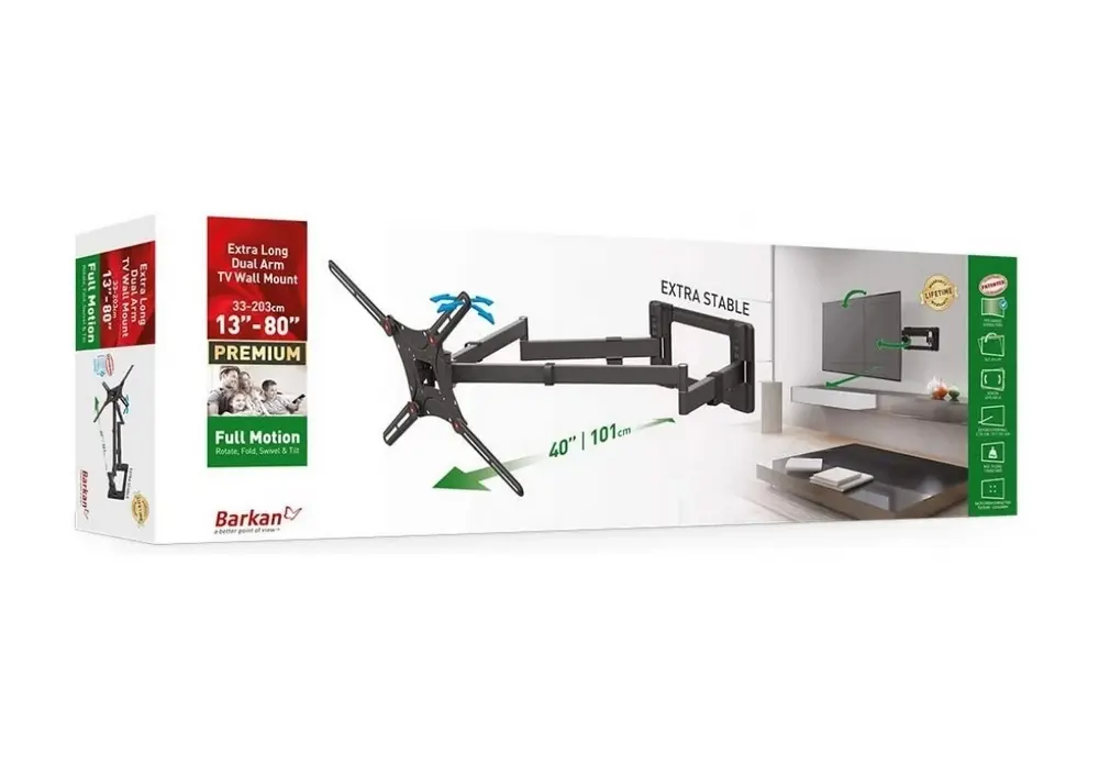 Suport TV de perete BARKAN BM464XL, Negru