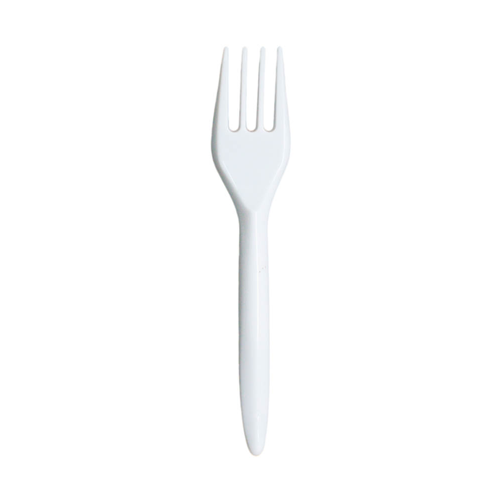 Furculita plastic alba 20 cm, reutilizabila, PP ergonomica, catering / HoReCa – NovaGreen