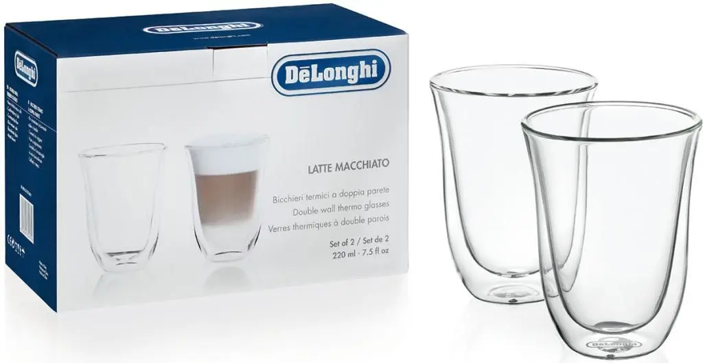 Set de pahare DeLonghi DLSC312, 220 ml 2 buc, Transparent¶