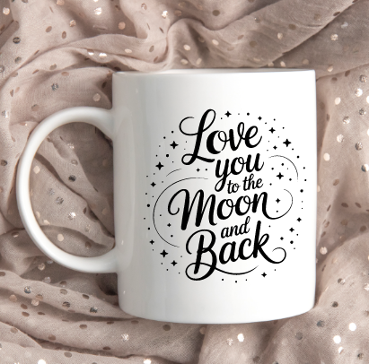 Cană personalizată Love you to the moon and back