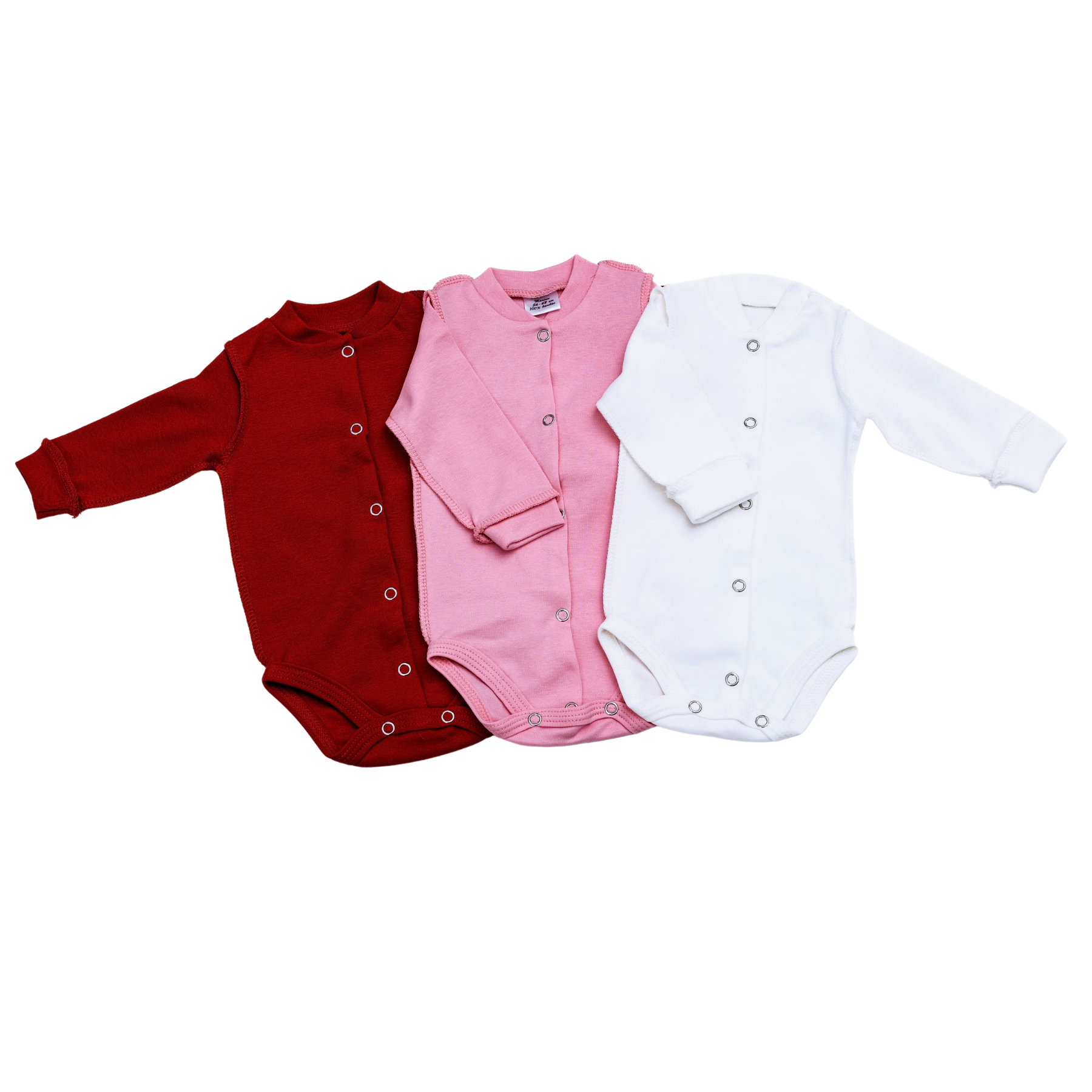 Set de body cu mânecă lungă 3buc. Pampy Cherry Jam (1-3 luni)