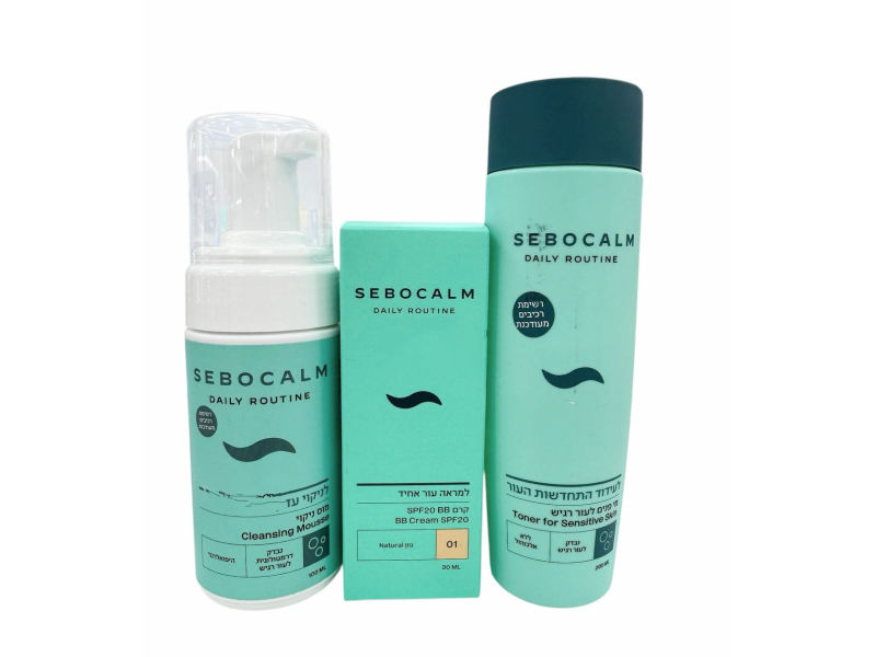 SET SeboCalm mousse fata 100ml+SeboCalm  BB crema-fond ten  (01) 30ml+SeboCalm toner 200 ml