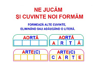 L-130 Formează cuvinte, eliminând sau adăugând a literă - planşe A4