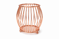 Pahar pentru pixuri metalic, rotund, aur roz (rose gold), suport creioane elegant, organizator pentru birou modern