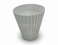 Cos hartii plastic, 28 cm diametru superior, cos gunoi birou, rotund, gri deschis, cos deseuri office, usor si rezistent
