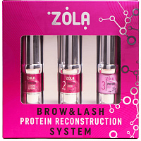 Set roz pentru laminare ZOLA Brow&Lash Protein Reconstruction System