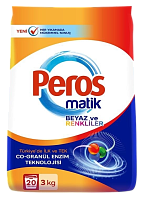 PEROS Detergent praf automat 3 kg, ambalaj moale Lemon / galben /1872