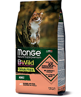MONGE dry cat BWILD Salmone/Peas 1,5 kg, hrană uscată pentru pisici